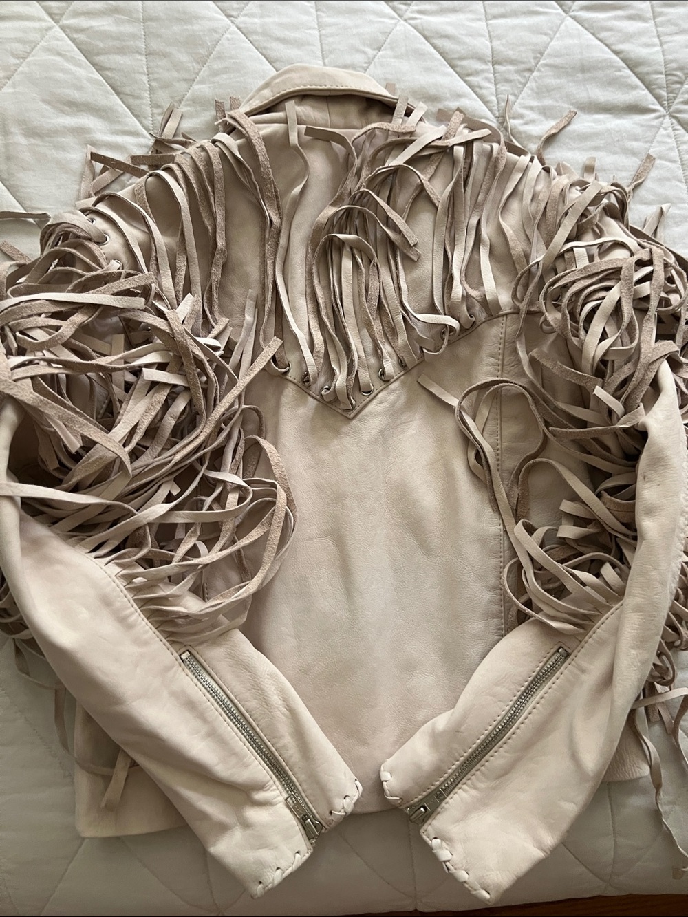 UNDERSTATED LEATHER Mustang Jacket in Marshmellow $495 small - Picture 7 of 16